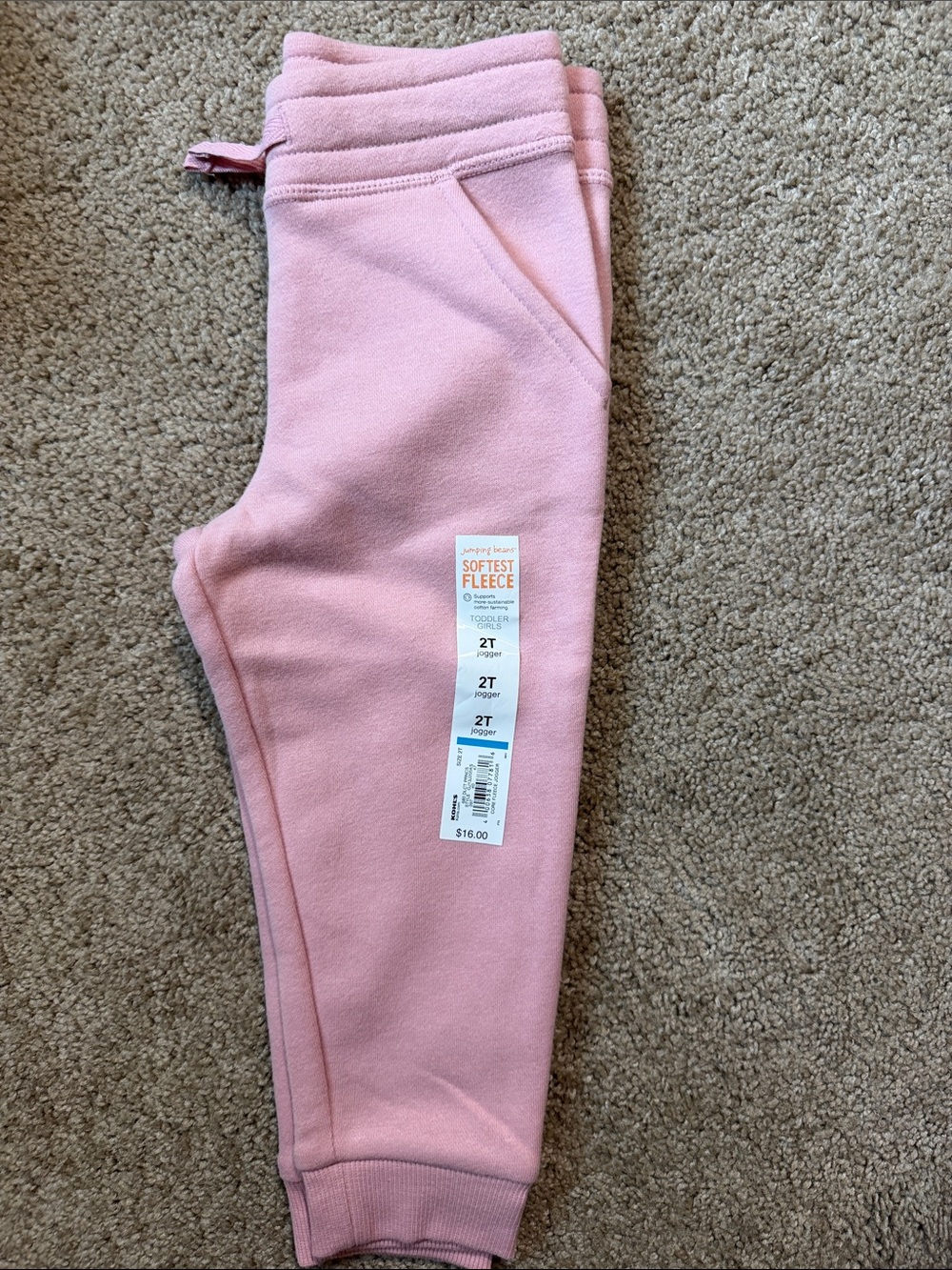 jumping beans Pink Fleece Jogger Pants for Kids